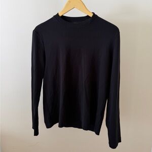 Massimo Dutti Long Sleeve Black Shirt Size M 100% Cotton